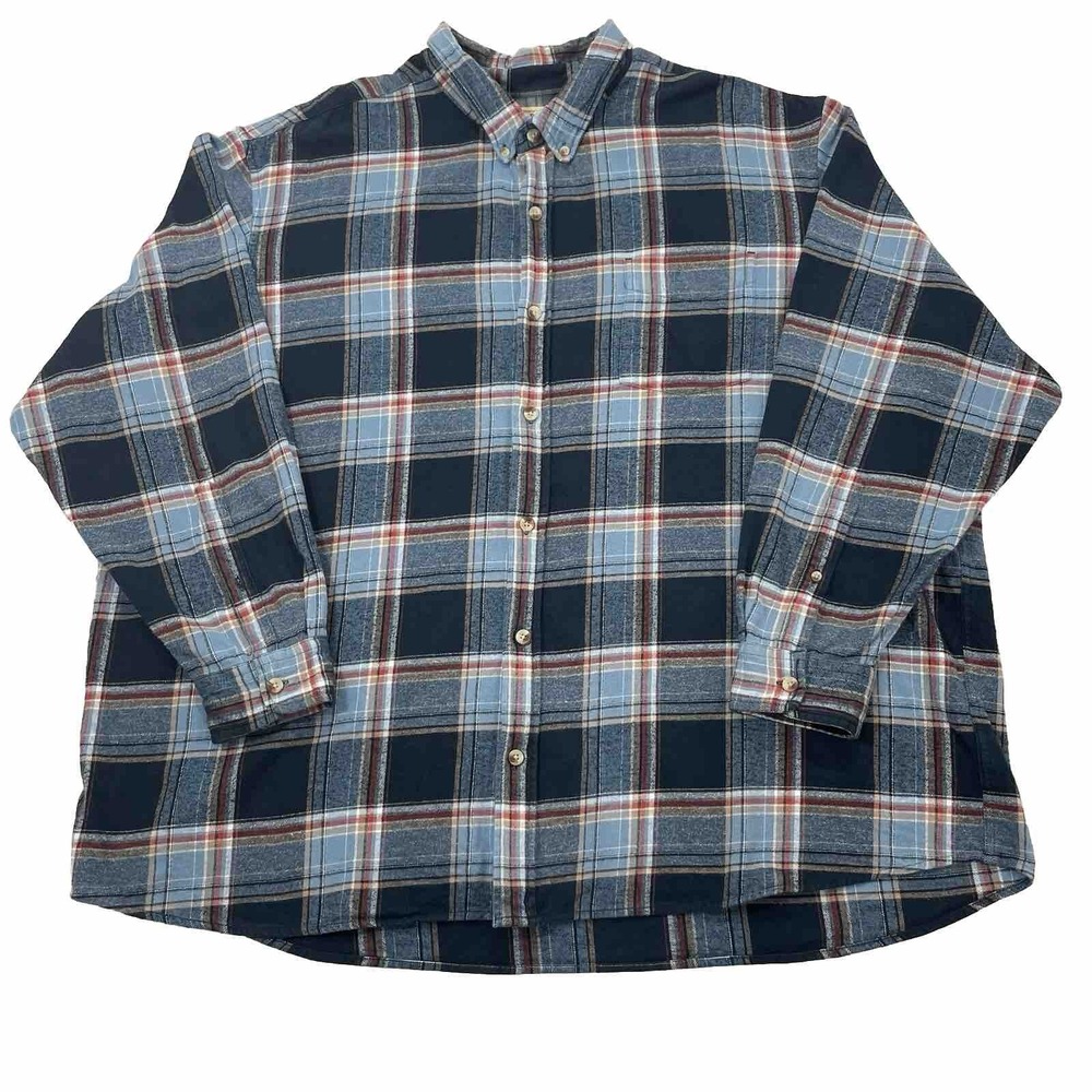 RedHead Ultimate Plaid Long-Sleeve Shirt Multi-Blue Red Stripe 4XL